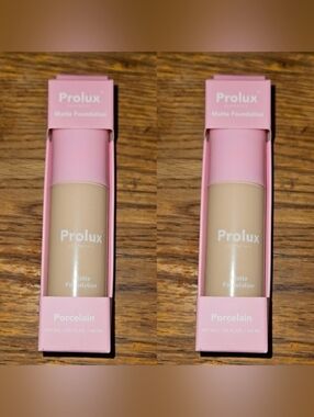 2 x Prolux Cosmetics Matte Foundation in Porcelain 1.35fl oz BNIB